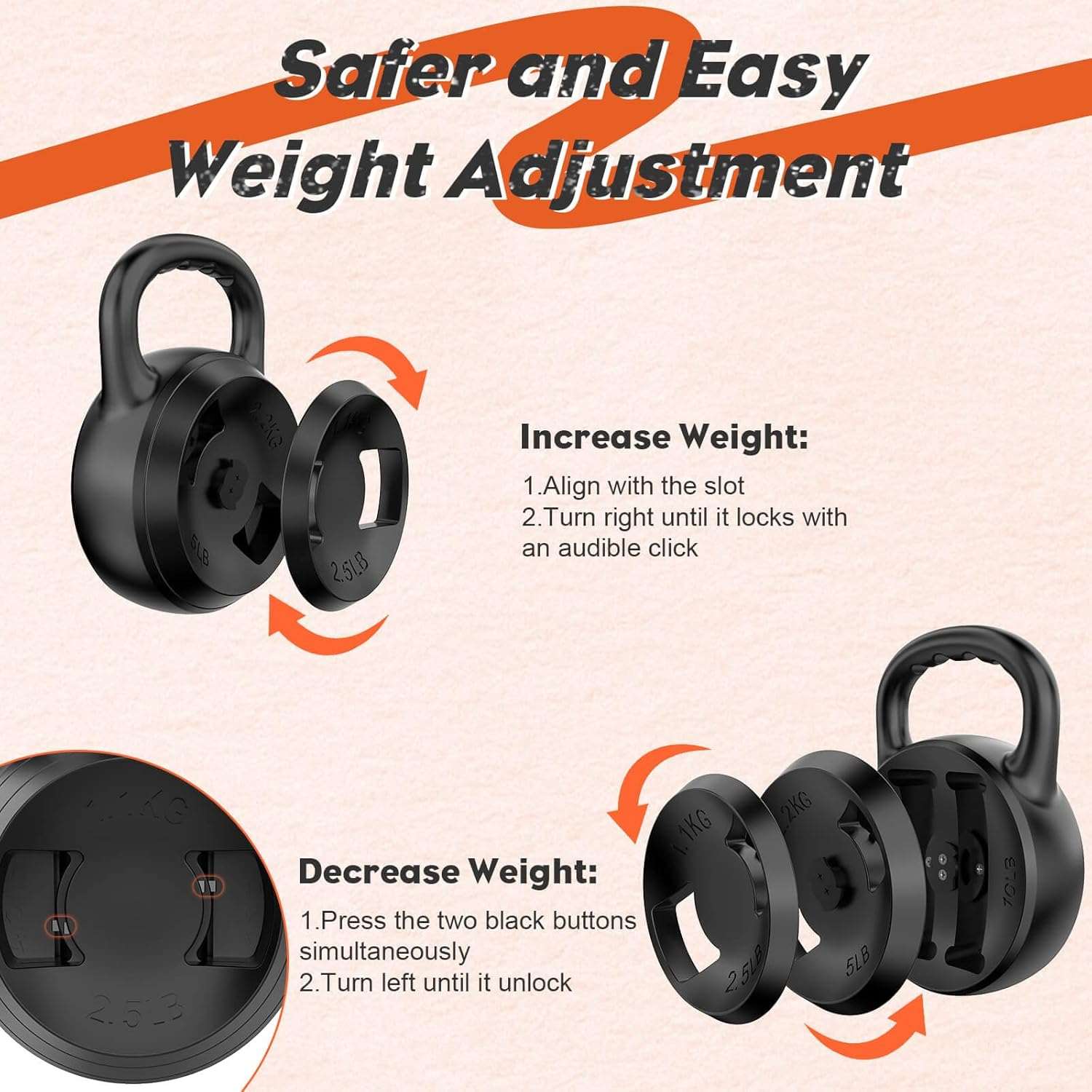 Adjustable Kettlebell Weight - Home Fitness Gear