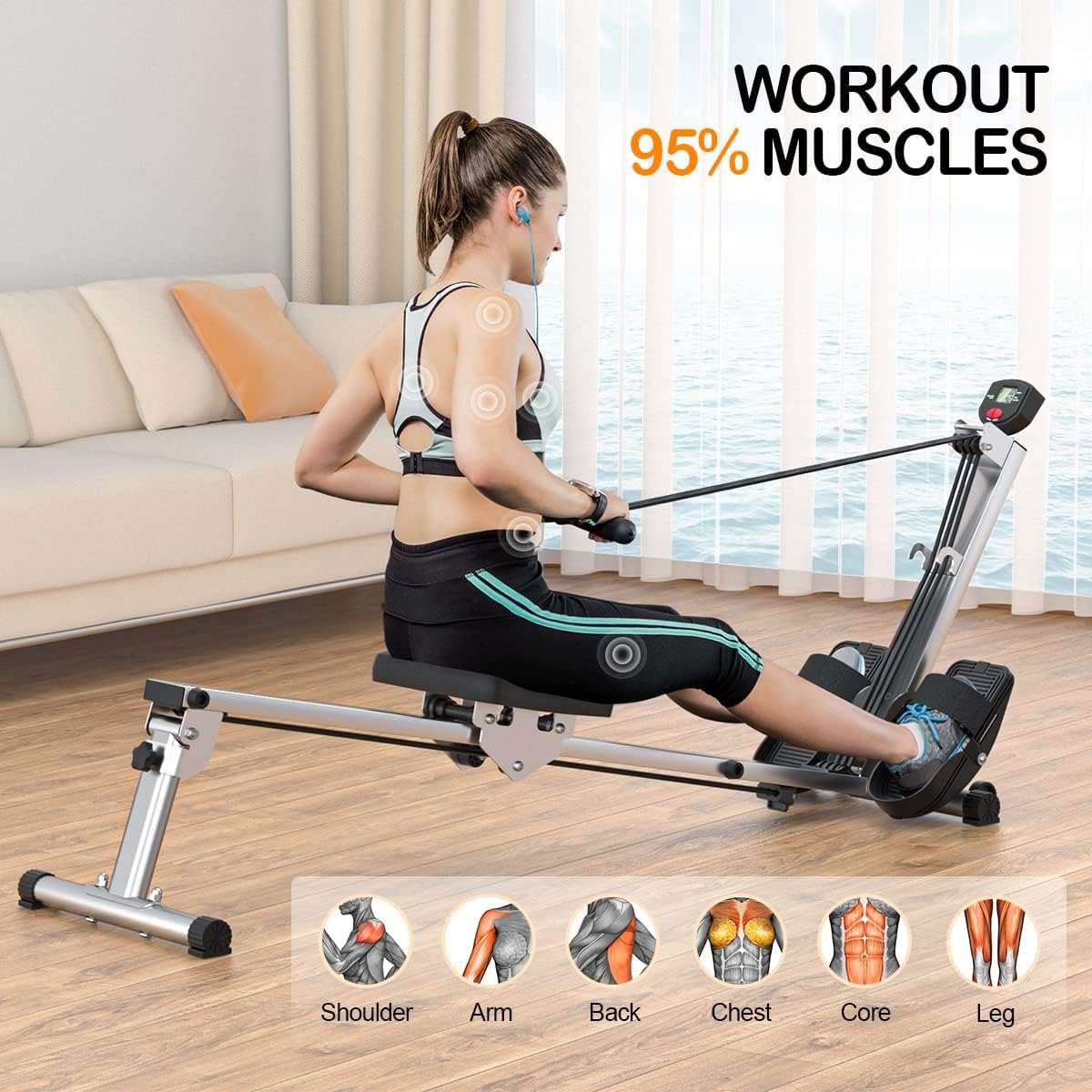 Foldable Rowing Machine - Home Fitness Gear